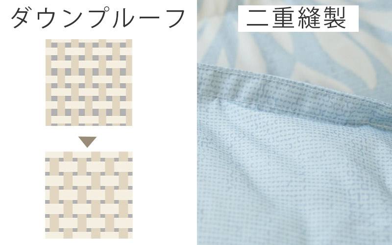 ダウンプルーフ・二重縫製
