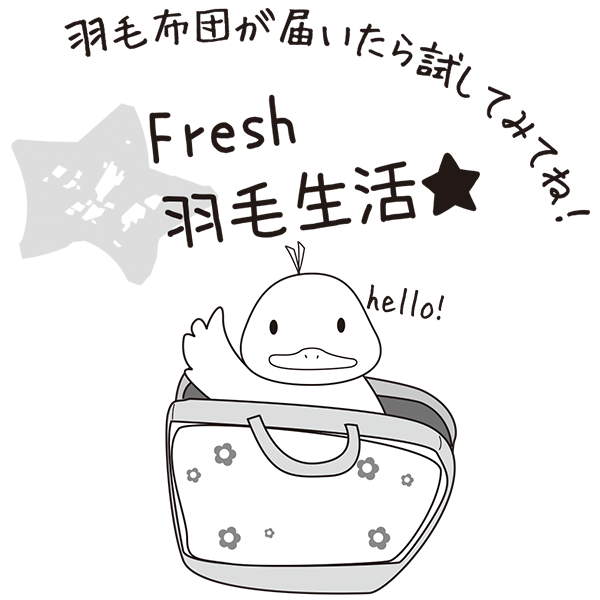 羽毛布団が届いたら試してみてね！Fresh羽毛生活★