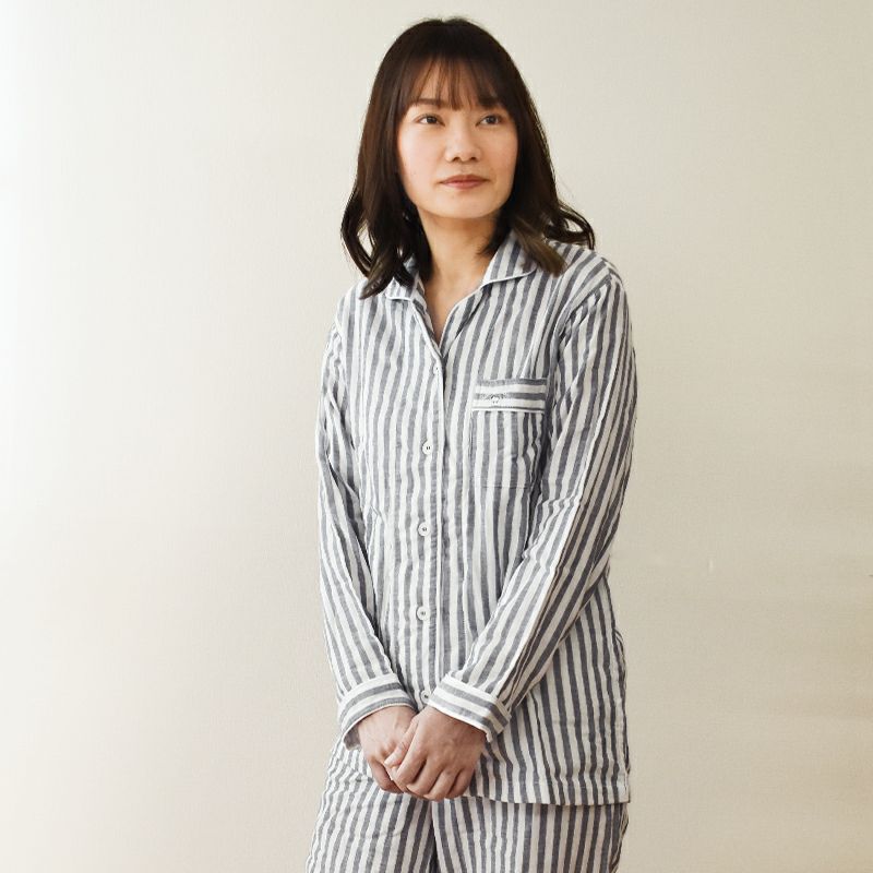快眠ラボ 雲ごこち 3重ガーゼ パジャマ レディース M L LL | ね