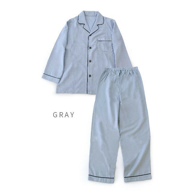 快眠ラボ シルク入り 2重ガーゼ パジャマ メンズ M/L/LL | ねごこち