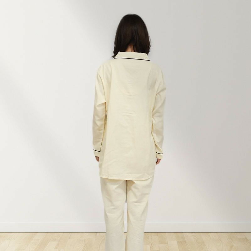 快眠ラボ シルク入り 2重ガーゼ パジャマ レディース M/L/LL | ね