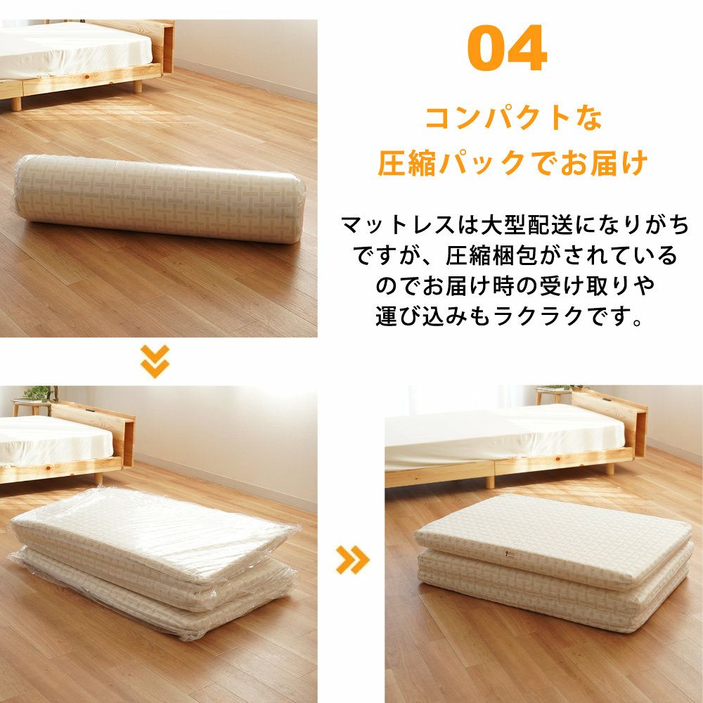西川 Afit 三つ折り マットレス 折りたたみ 敷き布団セミダブル 120 