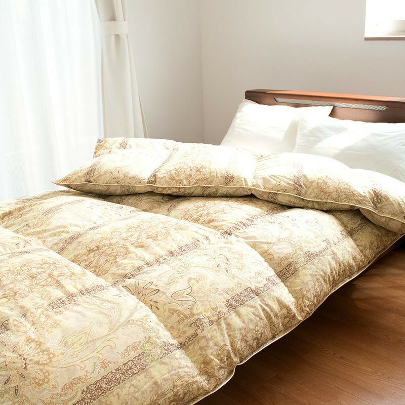 河田フェザー 羽毛布団 フランス産 ホワイトダック ダウン90% クイーン