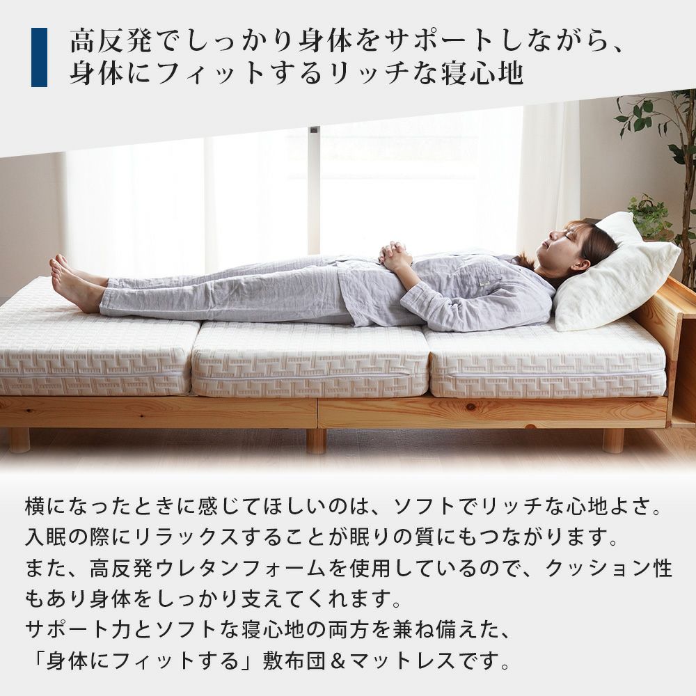西川 Afit 三つ折りベッドマットレス 折りたたみ ダブル 140×195cm 