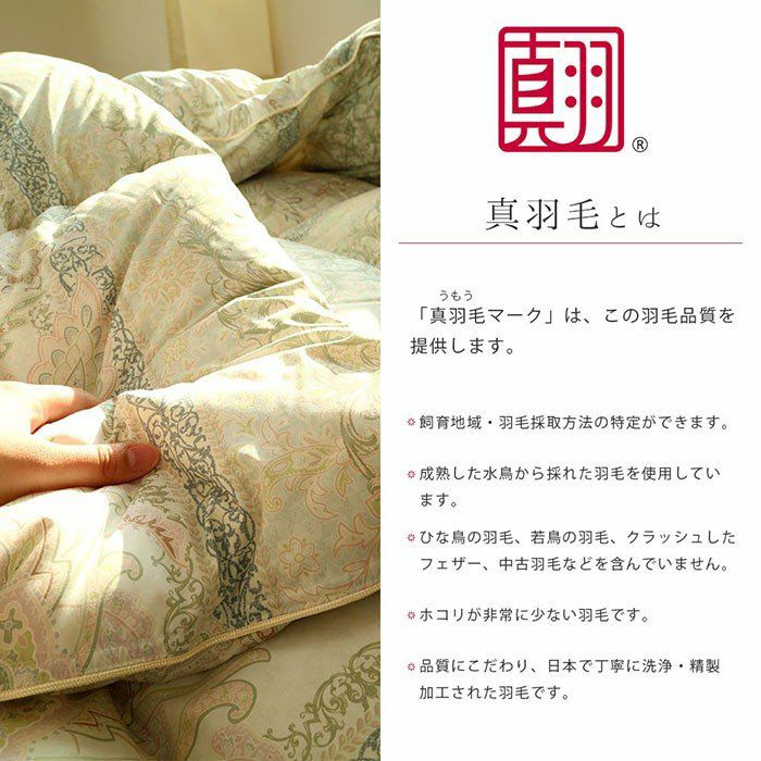 ベッド/マットレス5色から選べる☆ フランス産フェザー布団 『掛け布団 ...