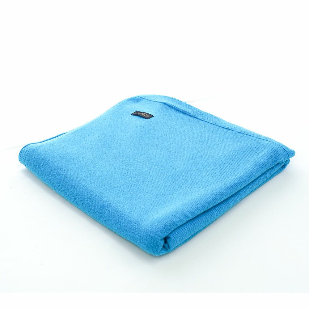 【新品・未使用】カシミヤ100％ ブランケット ブルー 西川 カシミヤニット 毛布 ブランケット シングルロング 150×210cm