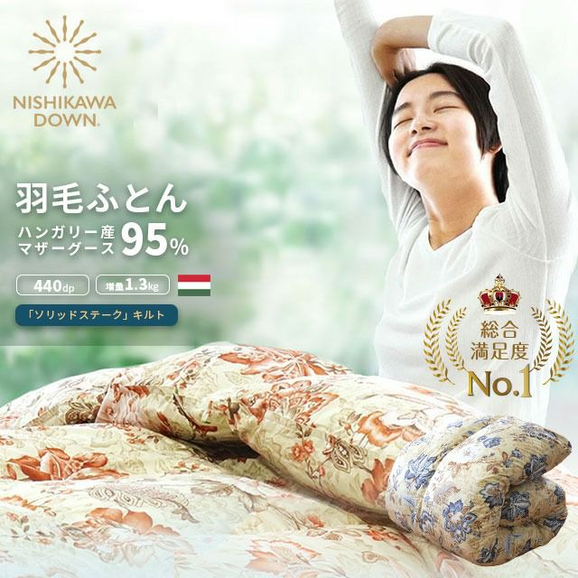 西川 NISHIKAWA DOWN ハンガリー産 マザーグースダウン95% 羽毛布団 