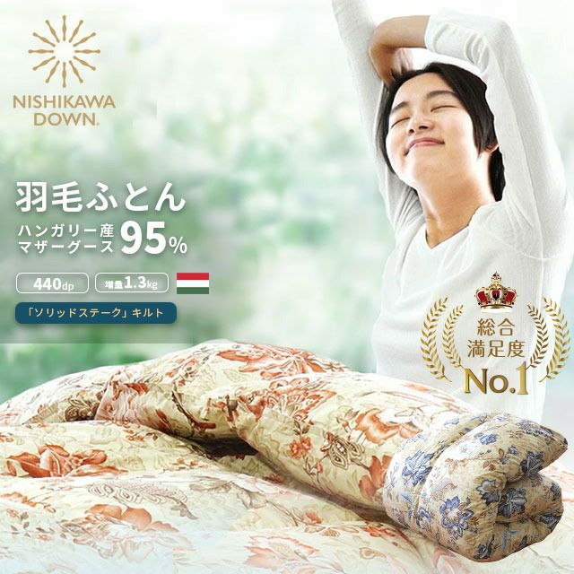 西川 NISHIKAWA DOWN ハンガリー産 マザーグースダウン95% 羽毛布団 シングルロング 150×210cm【カバー付】 |  こだわり安眠館 本店