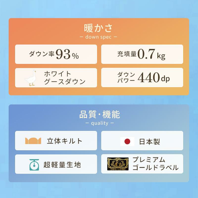 ふわフィール 羽毛布団 ホワイトグースダウン93% 0.7kg シングル