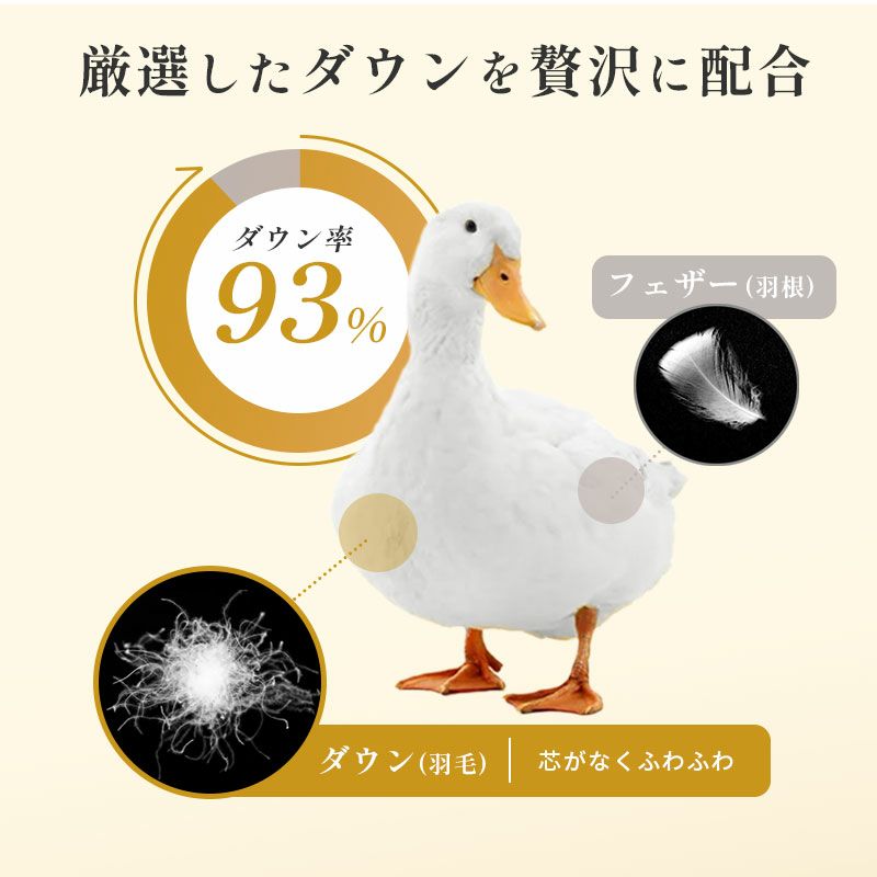 西川 安眠工房 Cocoro nature ダックダウン93% 羽毛布団 シングル 