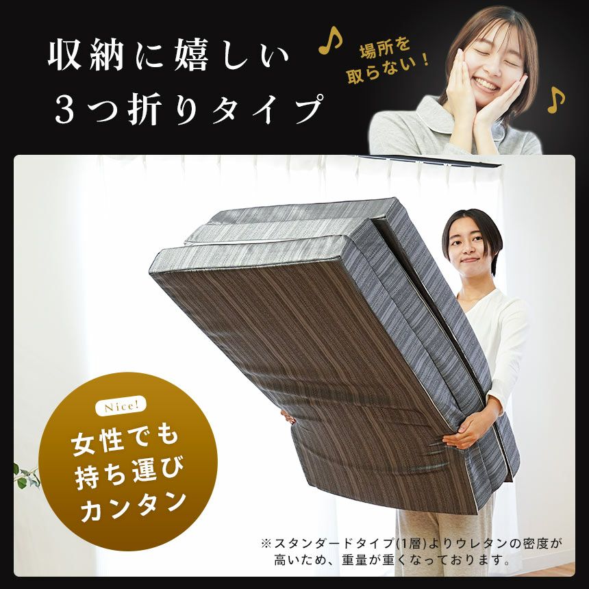 西川 安眠工房 点で支える 健康敷きふとん 三層タイプ 三つ折り