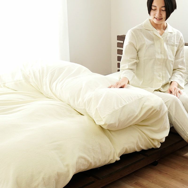 ととのゑ 和晒 2重ガーゼ 片面パイル 掛け布団カバー ダブル
