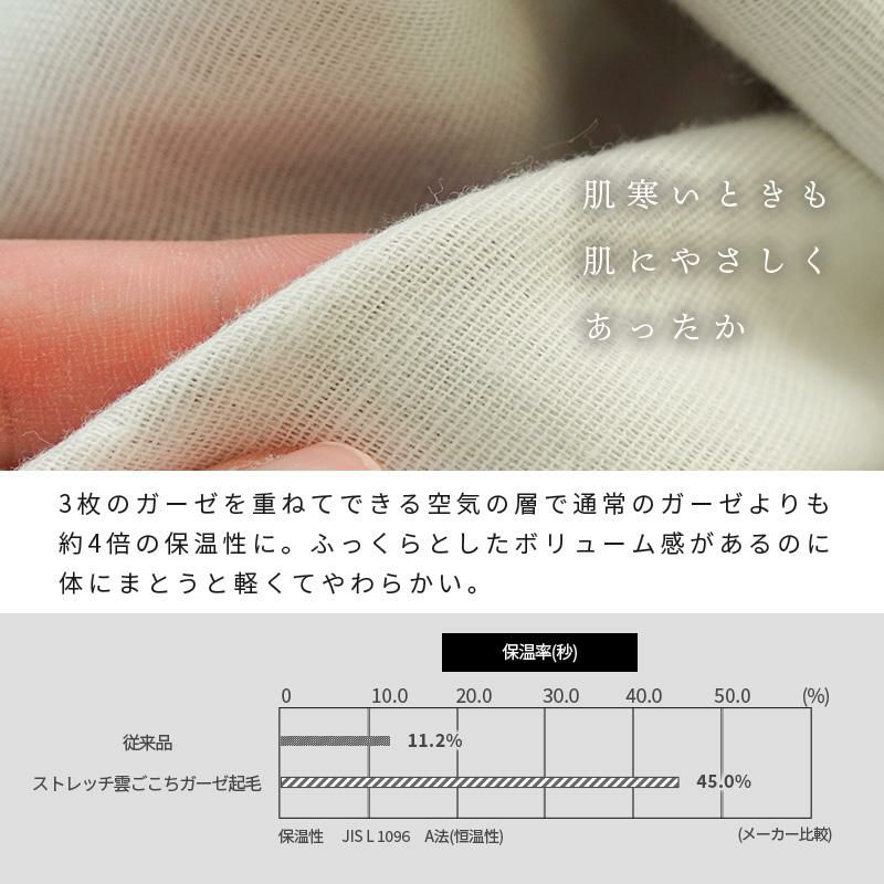 快眠ラボ ストレッチ 雲ごこちガーゼ 起毛 パジャマ メンズ M L