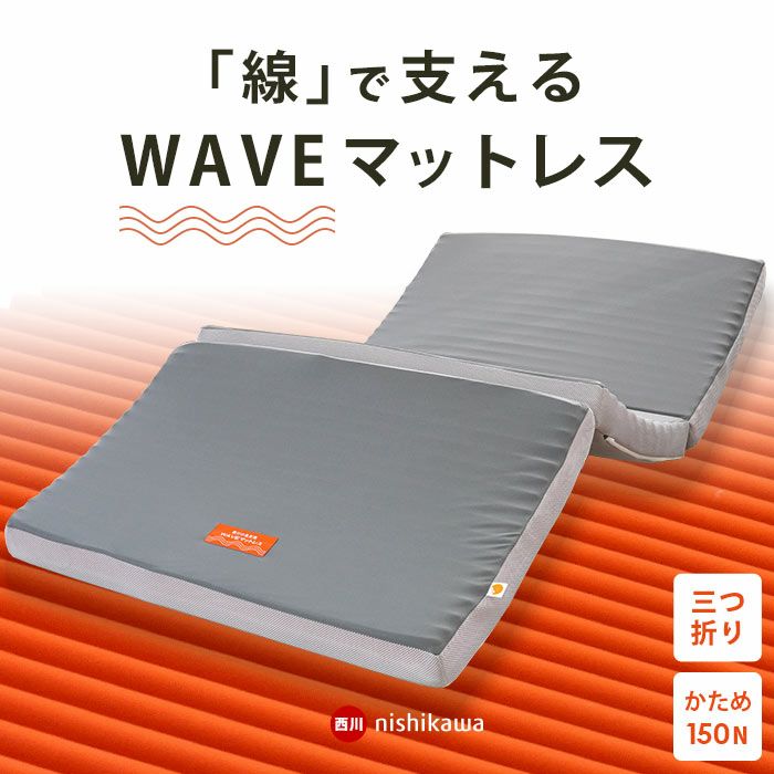 西川 三つ折りタイプ 高反発 WAVE マットレス シングル 97×195cm | ね