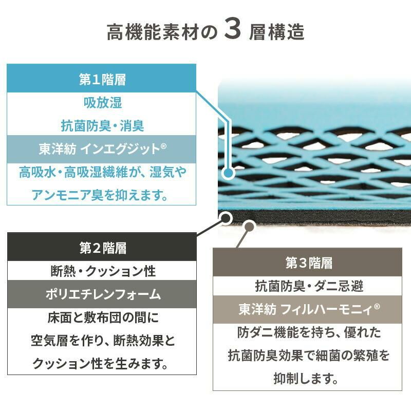 エアジョブマックス 抗菌防臭タイプ すのこ除湿マット シングル