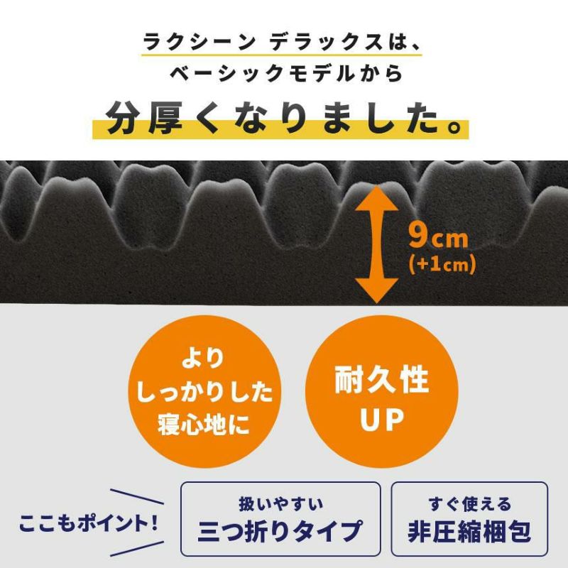 昭和西川 ラクシーン デラックス 三つ折りマットレス ダブル 140×195cm 厚み9cm