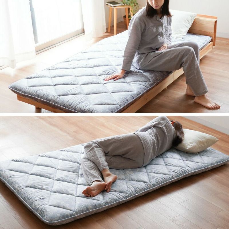 西川 SLEEPure 羊毛混三層式固綿入り 敷き布団 シングルロング 100×210cm