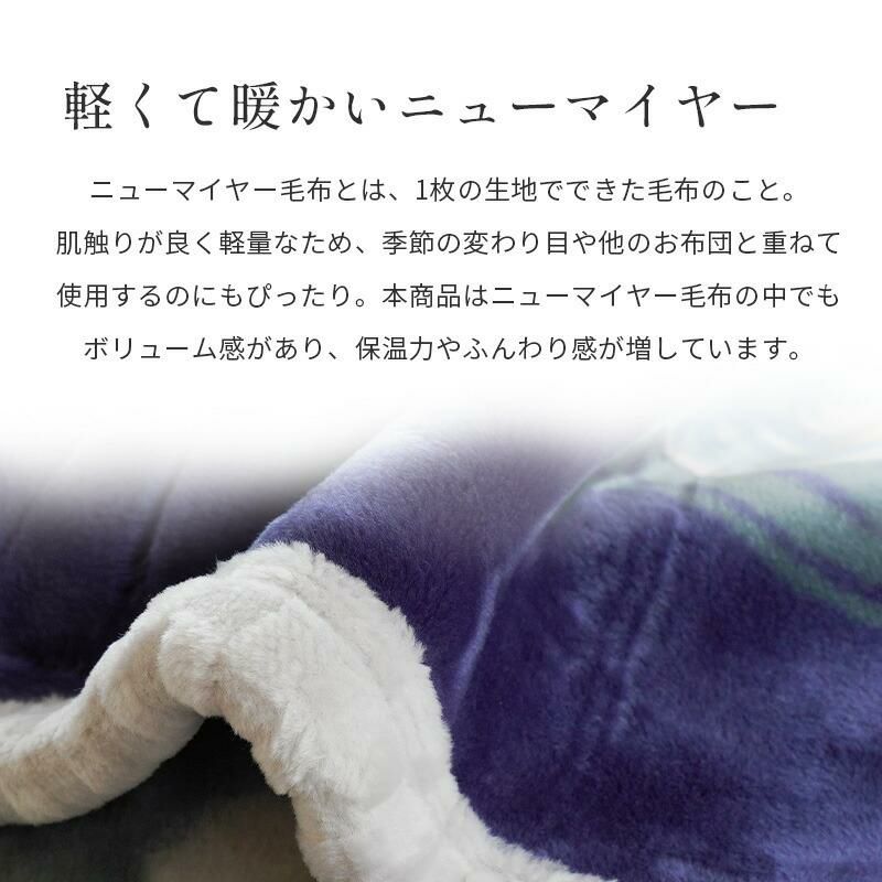 西川 泉大津産 アクリル100% ニューマイヤー毛布 シングル 140×200cm 
