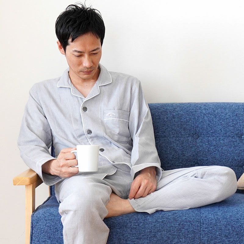 快眠ラボ 今治 2重ガーゼ パジャマ メンズ M L LL