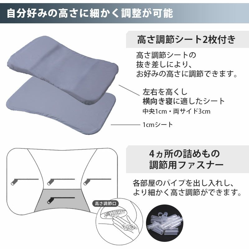 西川まくらドクタースリープ整形外科医推奨枕63×43cmスタンダードモデル洗える高さ調節OKパイプnishikawa