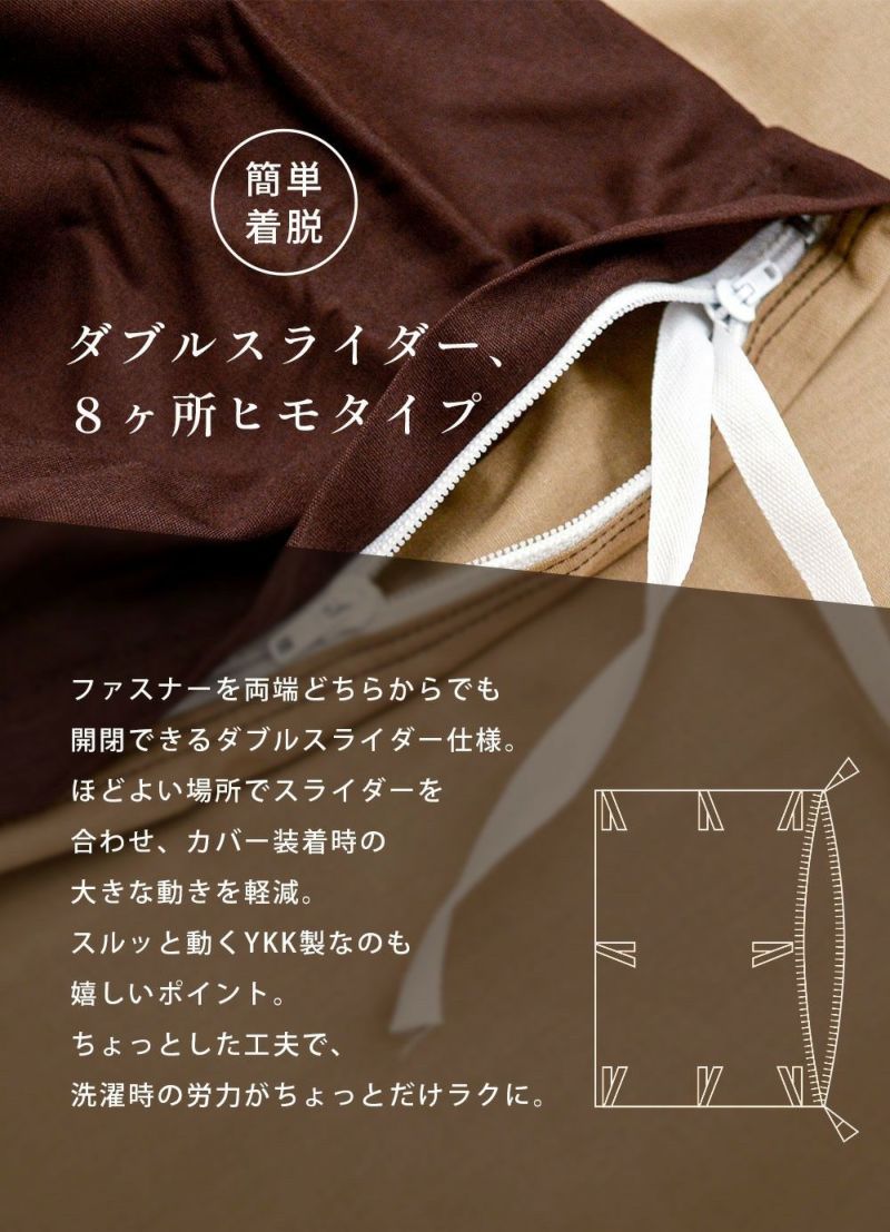 布団カバー オーダーメイド FROM 日本製 掛け布団カバー YKK