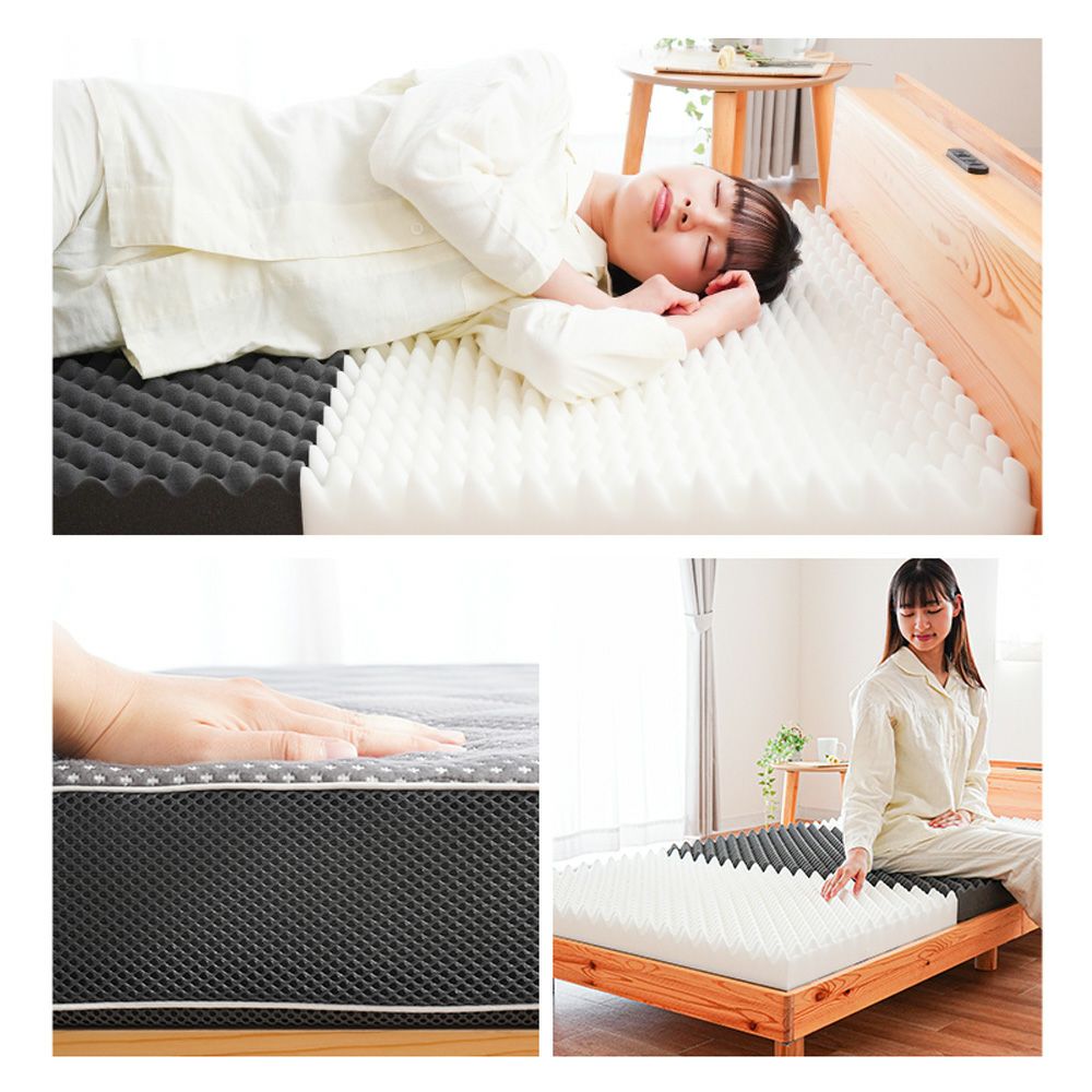 ハードマットレスシングル三つ折り高反発日本製自社製造【当社限定】国産3つ折り敷布団硬めプロファイルニットメッシュ通気性車中泊敷き布団腰痛ウレタン洗える8cm寝返りグレー【同梱不可】