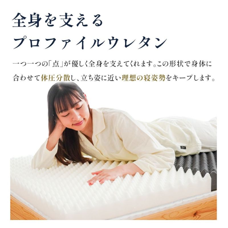 ハニカムシート入りマットレスシングル三つ折り高反発日本製自社製造【当社限定】国産3つ折り敷布団硬めプロファイルニットメッシュ通気性車中泊敷き布団腰痛ウレタン洗える10cm寝返りグレー【同梱不可】