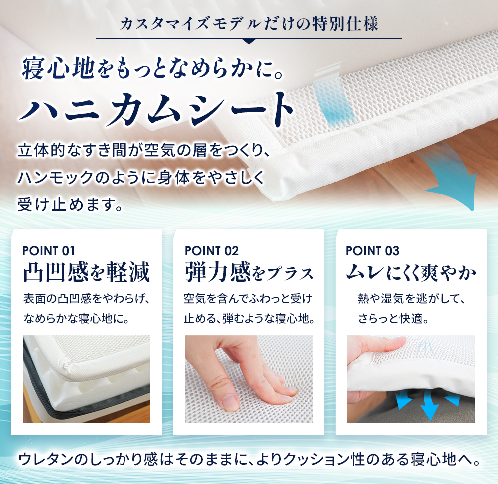 ハニカムシート入りマットレスシングル三つ折り高反発日本製自社製造【当社限定】国産3つ折り敷布団硬めプロファイルニットメッシュ通気性車中泊敷き布団腰痛ウレタン洗える10cm寝返りグレー【同梱不可】