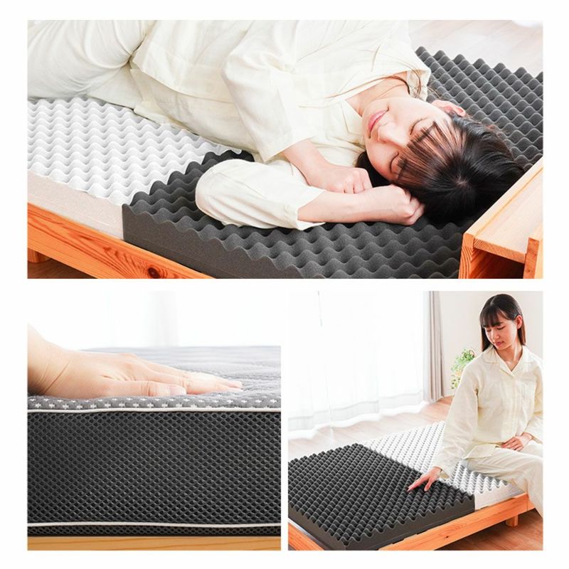 ハードマットレスシングル三つ折り高反発日本製自社製造【当社限定】国産3つ折り敷布団硬めプロファイルニットメッシュ通気性車中泊敷き布団腰痛ウレタン洗える8cm寝返りグレー【同梱不可】