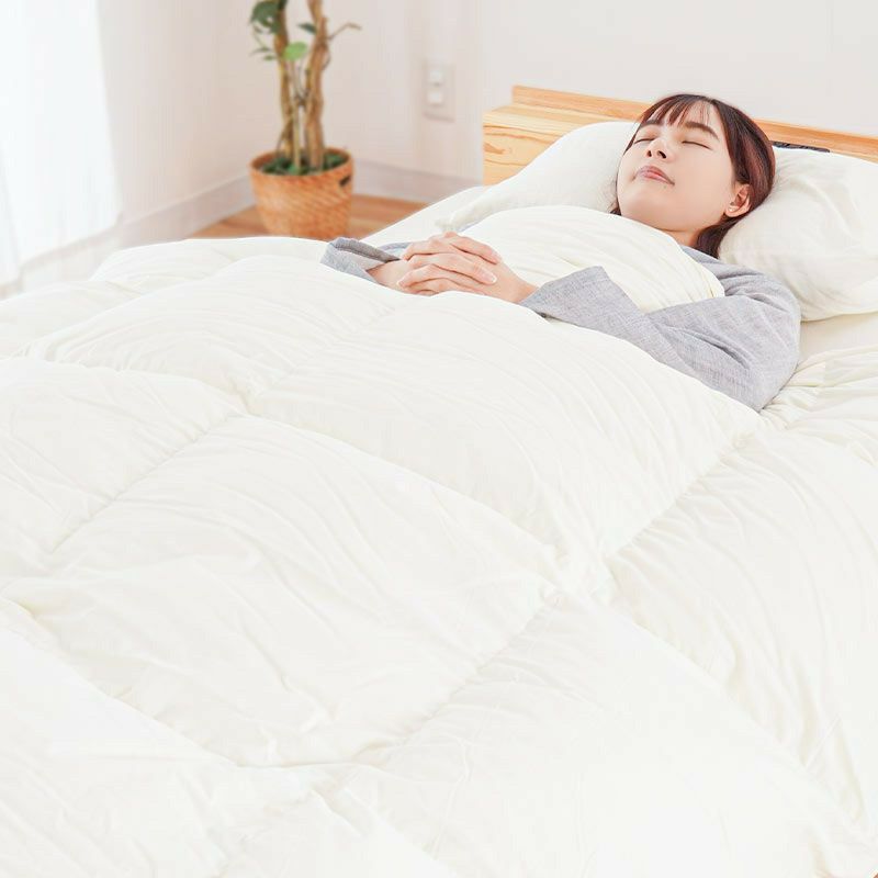 河田フェザー 羽毛布団 グース ダウン93% 400dp 超長綿 クイーン｜ね
