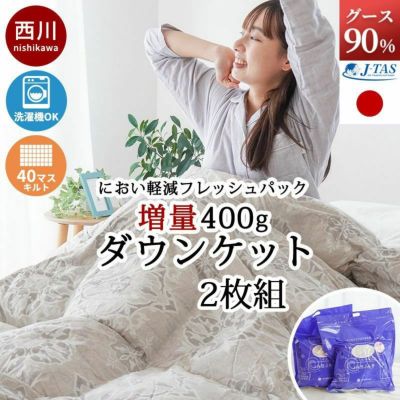 西川 増量タイプ ダックダウン90％ ダウンケット シングルロング