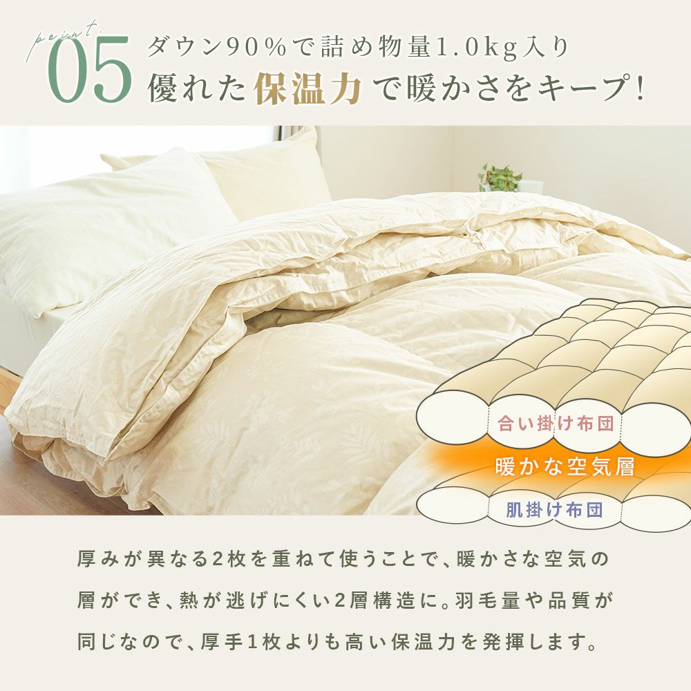 京都金桝 2枚合わせ羽毛布団